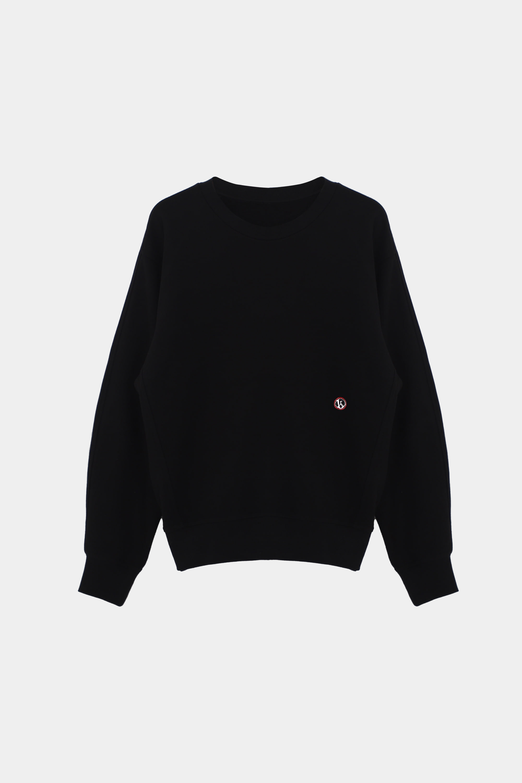 Emblem Brooch Sweatshirt_Deep Black