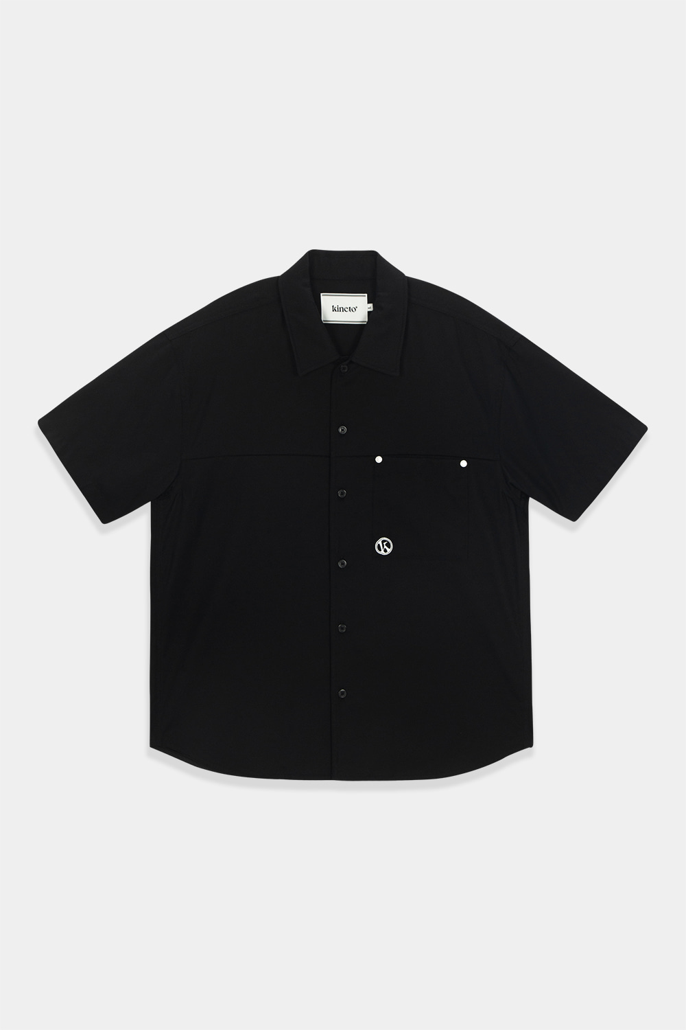 Convertible Collar Stripe Shirt_Deep Black