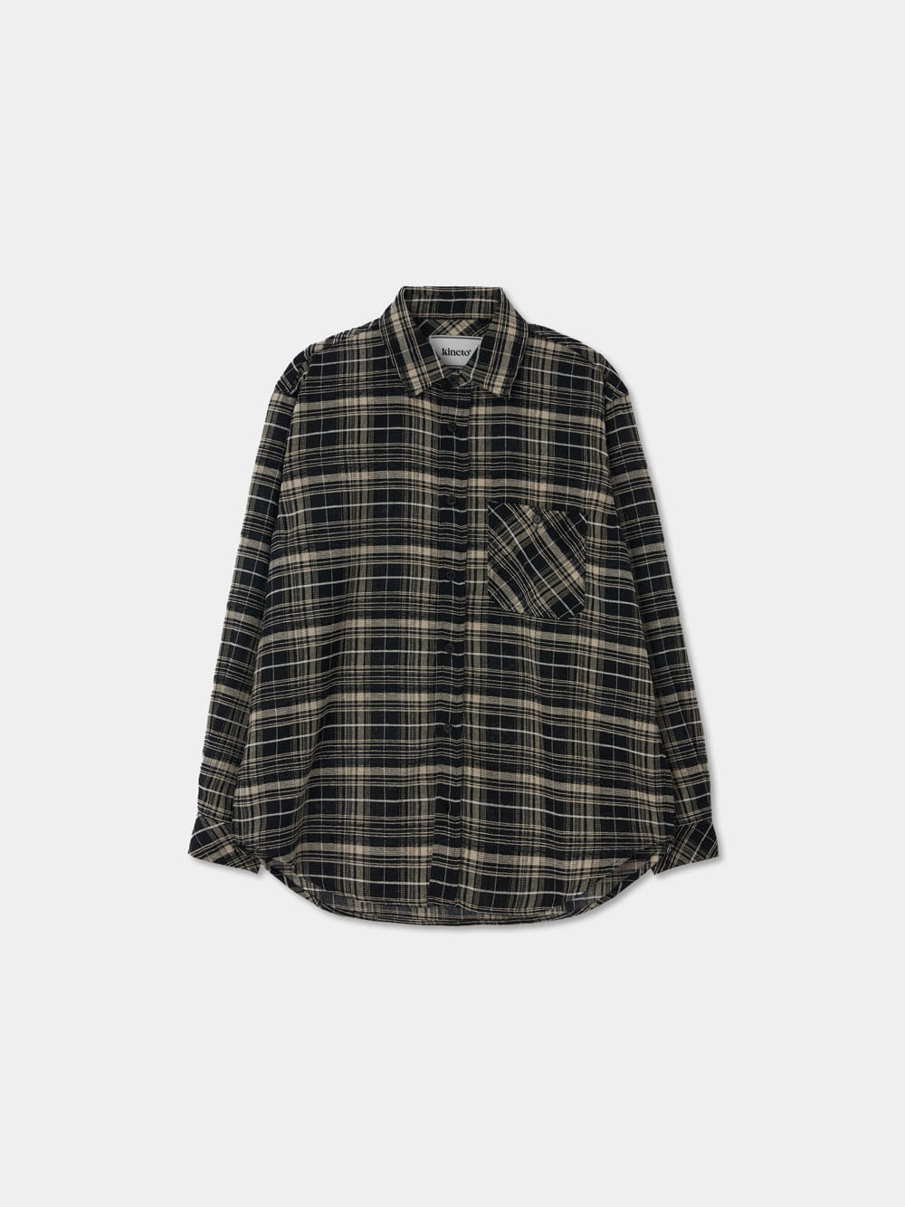 Emboss Checked Pattern Shirt_Tweed Black