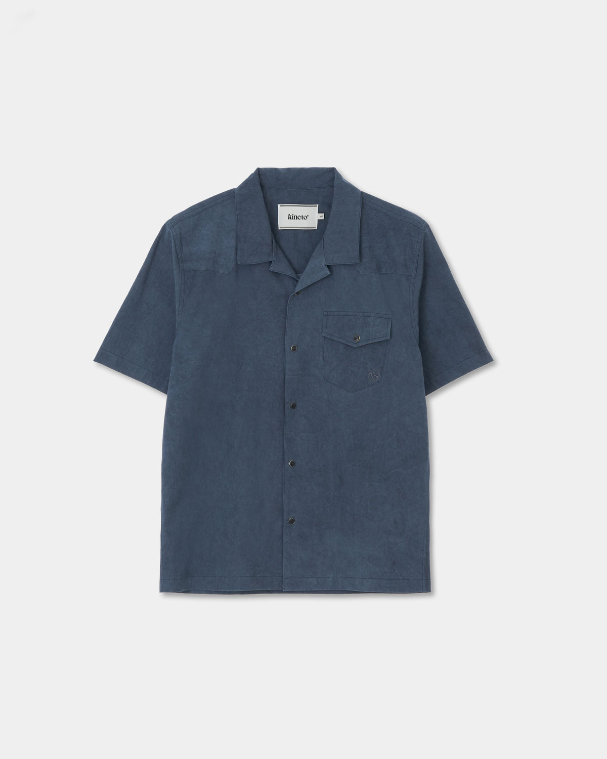 Western Dyed Milling Open Collar Shirt_Navy