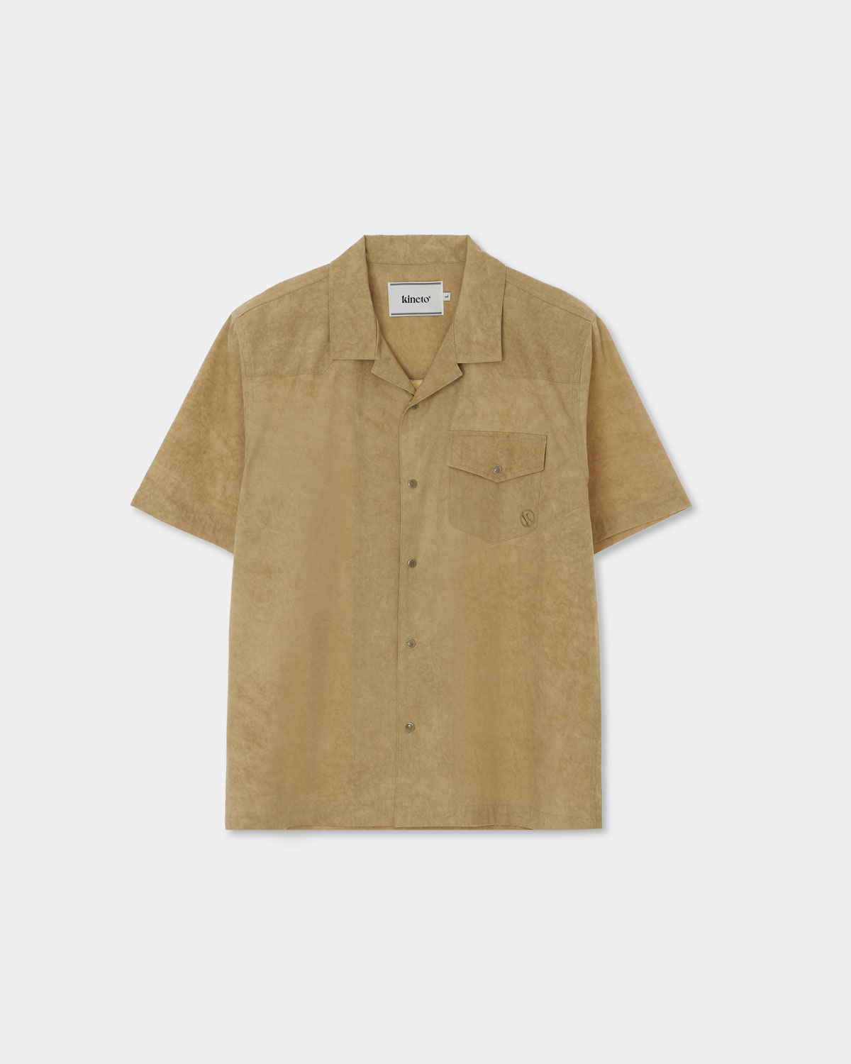 Western Dyed Milling Open Collar Shirt_Camel