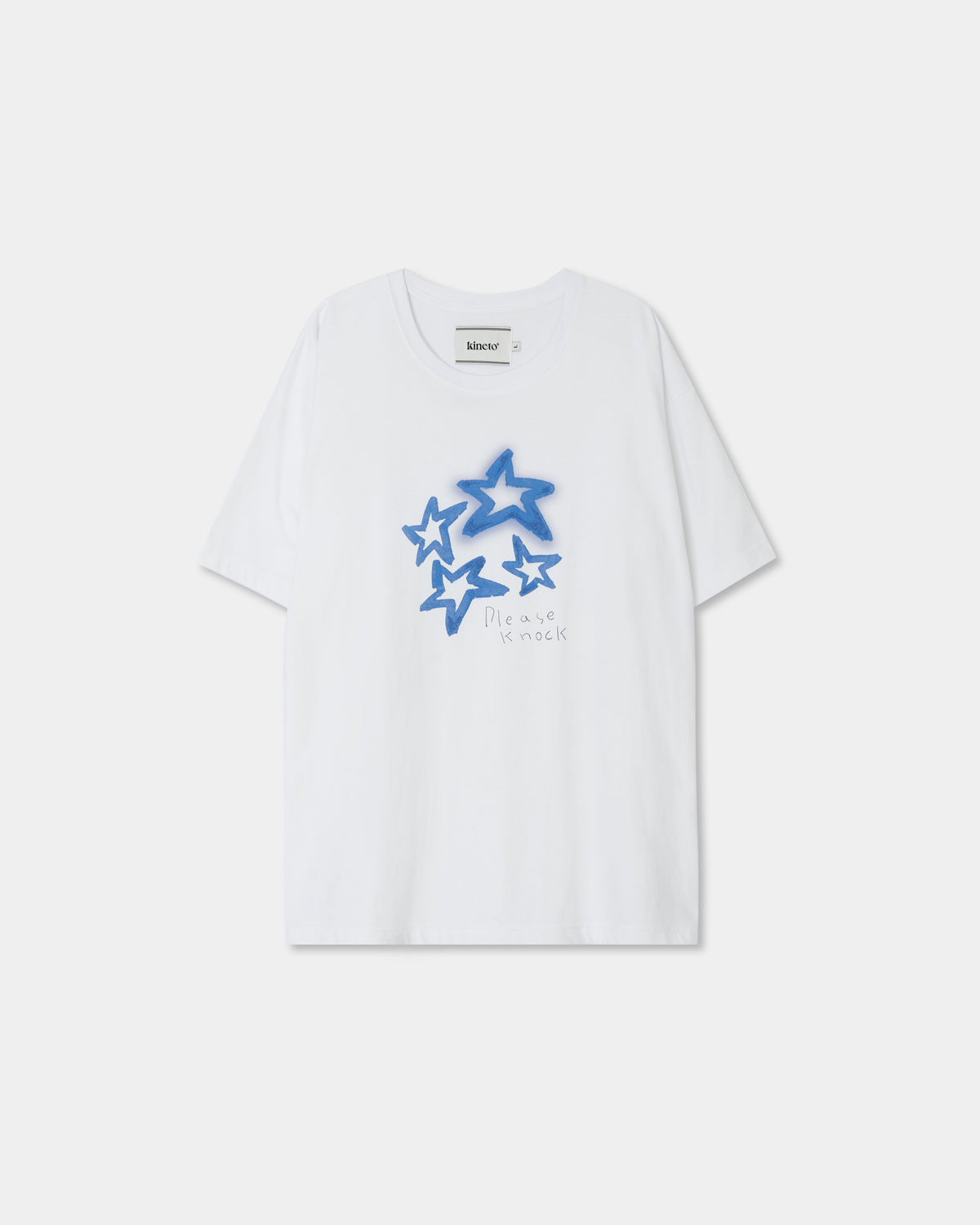 Star Shine Embo Print T-Shirt_White_W