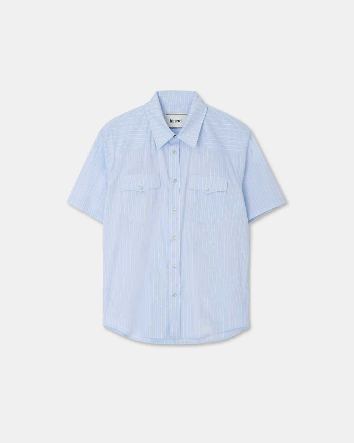 Western Stripe Pattern Shirt_Sky Blue